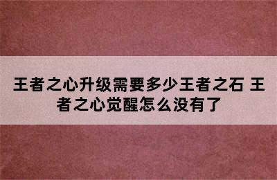 王者之心升级需要多少王者之石 王者之心觉醒怎么没有了